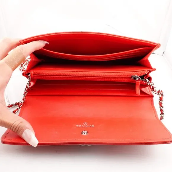 CHANEL Lambskin Chevron Boy Long Flap Wallet on Adjustable Chain - Picture 6 of 8